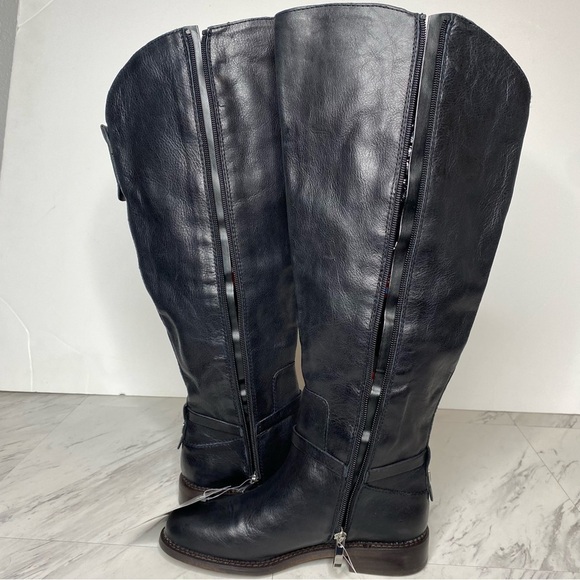 Franco Sarto Haylie Black Leather Wide Calf Tall Boot 5M - Picture 6 of 14